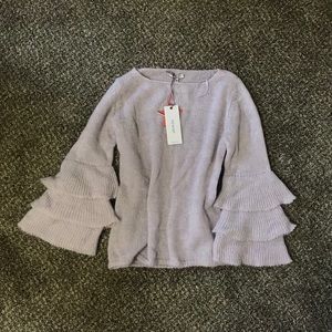 Italian purple lavender tiered sleeves sweater